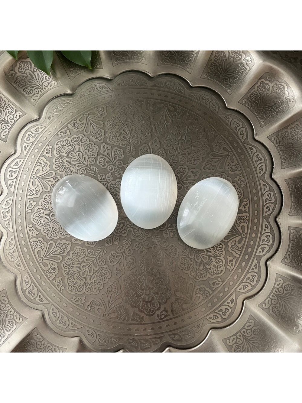 Large Selenite Palm Stone